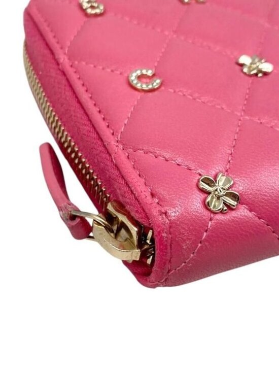 Chanel Long Wallet Zip Round Ap1590 Quilted Lambskin Coco Mark - Picture 3 of 15